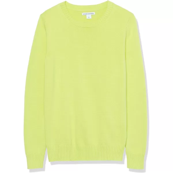 Amazon Essentials Womens 100 Cotton Crewneck Sweater Available in Plus SizeLime Green