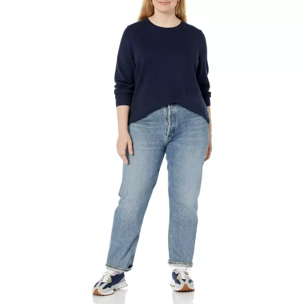 Amazon Essentials Womens 100 Cotton Crewneck Sweater Available in Plus SizeNavy