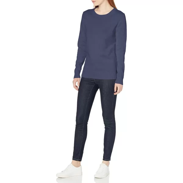 Amazon Essentials Womens 100 Cotton Crewneck Sweater Available in Plus SizeNavy