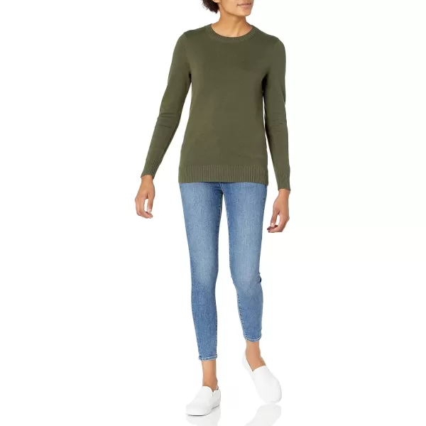 Amazon Essentials Womens 100 Cotton Crewneck Sweater Available in Plus SizeOlive