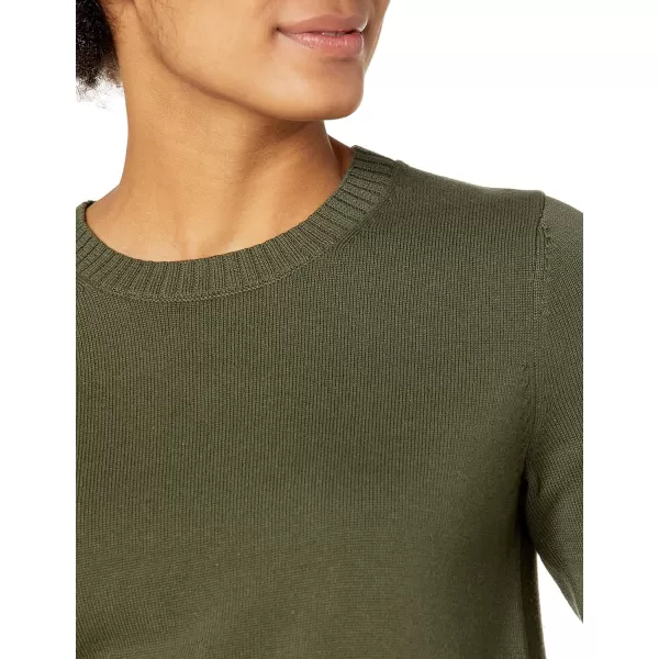 Amazon Essentials Womens 100 Cotton Crewneck Sweater Available in Plus SizeOlive