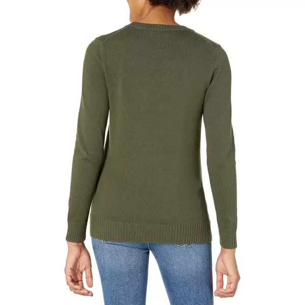 Amazon Essentials Womens 100 Cotton Crewneck Sweater Available in Plus SizeOlive