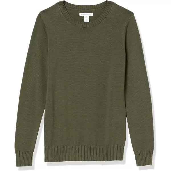 Amazon Essentials Womens 100 Cotton Crewneck Sweater Available in Plus SizeOlive