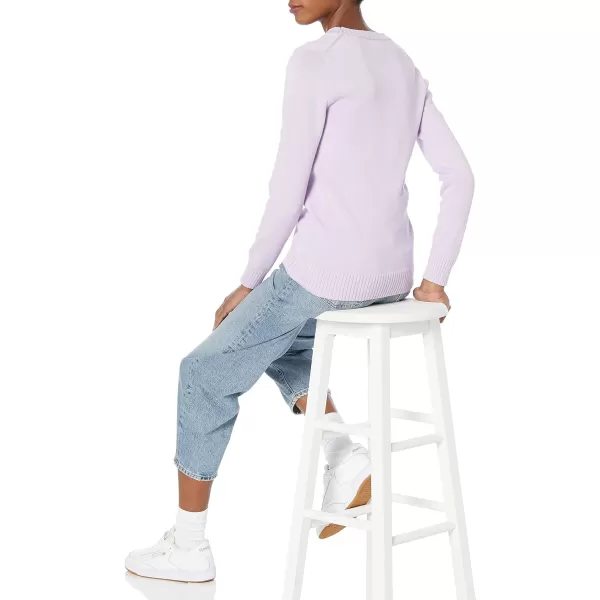 Amazon Essentials Womens 100 Cotton Crewneck Sweater Available in Plus SizePastel Lilac