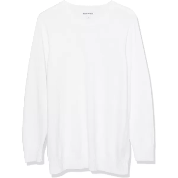 Amazon Essentials Womens 100 Cotton Crewneck Sweater Available in Plus SizeWhite