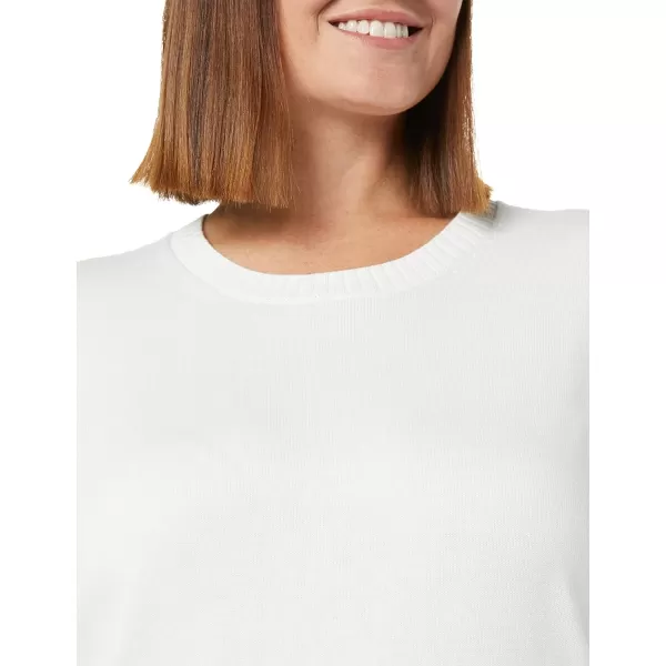 Amazon Essentials Womens 100 Cotton Crewneck Sweater Available in Plus SizeWhite