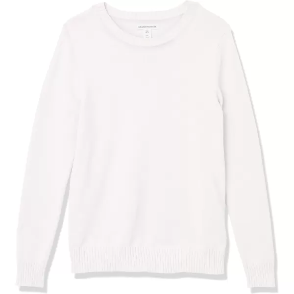 Amazon Essentials Womens 100 Cotton Crewneck Sweater Available in Plus SizeWhite