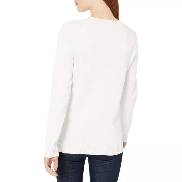 Amazon Essentials Womens 100 Cotton Crewneck Sweater Available in Plus SizeWhite