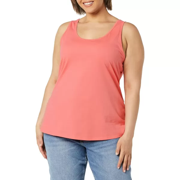 Amazon Essentials Womens 100 Cotton Sleeveless Tank Available in Plus Size Pack of 2WhiteHot Pink