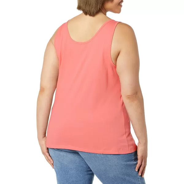 Amazon Essentials Womens 100 Cotton Sleeveless Tank Available in Plus Size Pack of 2WhiteHot Pink