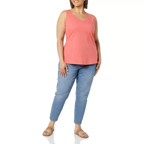 Amazon Essentials Womens 100 Cotton Sleeveless Tank Available in Plus Size Pack of 2WhiteHot Pink