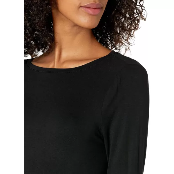 Amazon Essentials Womens 34 Sleeve BoatNeck Dress Available in Plus SizeBlack