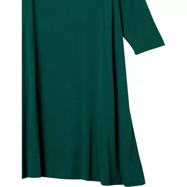 Amazon Essentials Womens 34 Sleeve BoatNeck Dress Available in Plus SizeJade Green