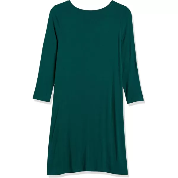 Amazon Essentials Womens 34 Sleeve BoatNeck Dress Available in Plus SizeJade Green