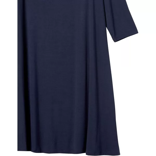 Amazon Essentials Womens 34 Sleeve BoatNeck Dress Available in Plus SizeNavy