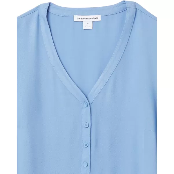 Amazon Essentials Womens 34 Sleeve Button Popover ShirtFrench Blue