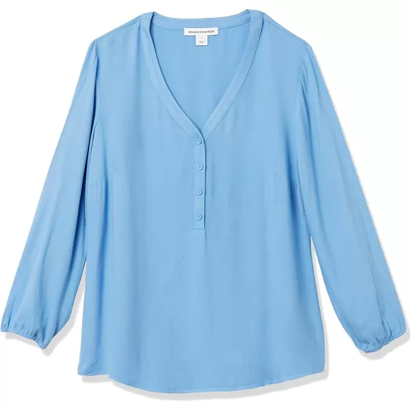 Amazon Essentials Womens 34 Sleeve Button Popover ShirtFrench Blue