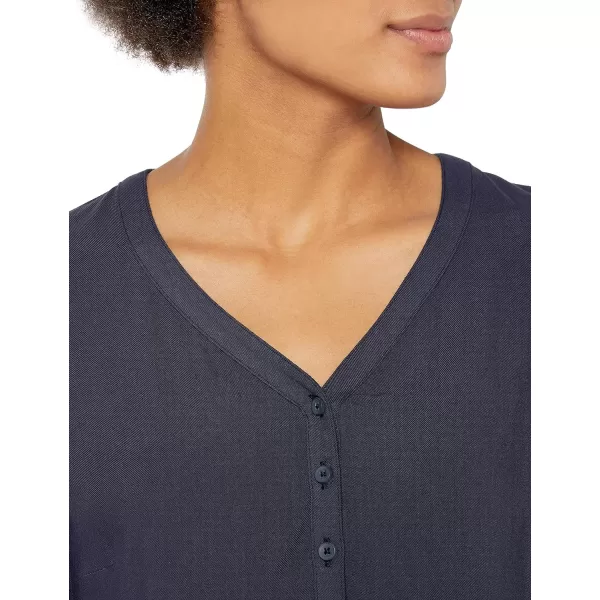 Amazon Essentials Womens 34 Sleeve Button Popover ShirtNavy