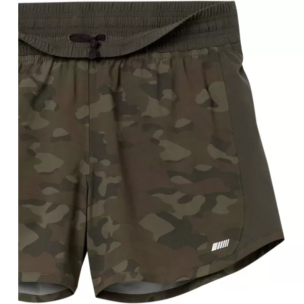 Amazon Essentials Womens 4 Stretch Woven Running ShortOlive Camo