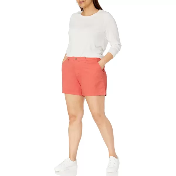 Amazon Essentials Womens 5 Inch Inseam Chino Short Available in Plus SizeCoral Pink