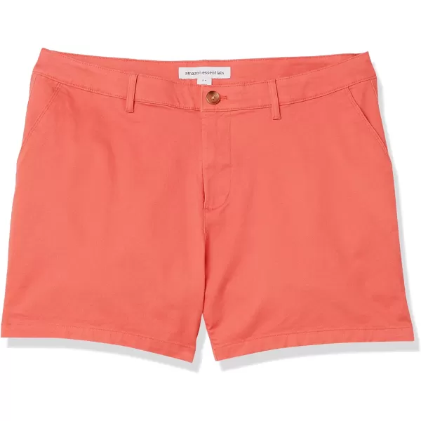 Amazon Essentials Womens 5 Inch Inseam Chino Short Available in Plus SizeCoral Pink