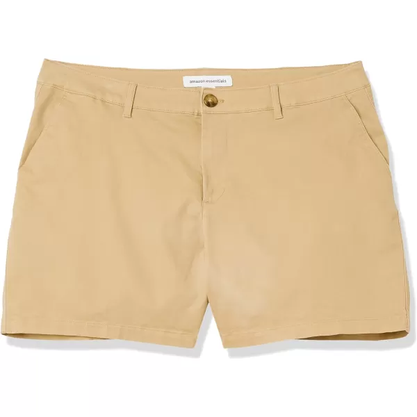 Amazon Essentials Womens 5 Inch Inseam Chino Short Available in Plus SizeKhaki Brown