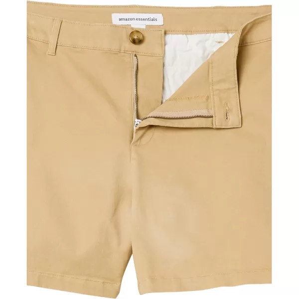 Amazon Essentials Womens 5 Inch Inseam Chino Short Available in Plus SizeKhaki Brown