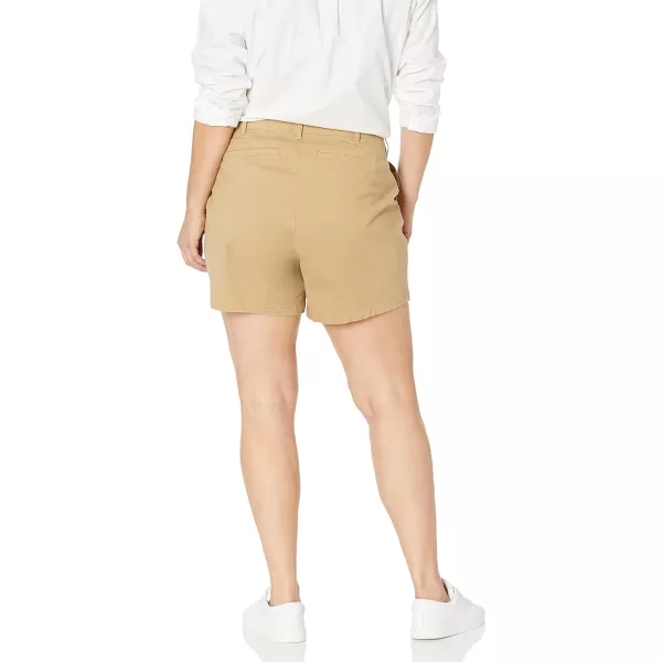 Amazon Essentials Womens 5 Inch Inseam Chino Short Available in Plus SizeKhaki Brown