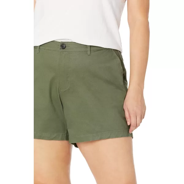 Amazon Essentials Womens 5 Inch Inseam Chino Short Available in Plus SizeOlive