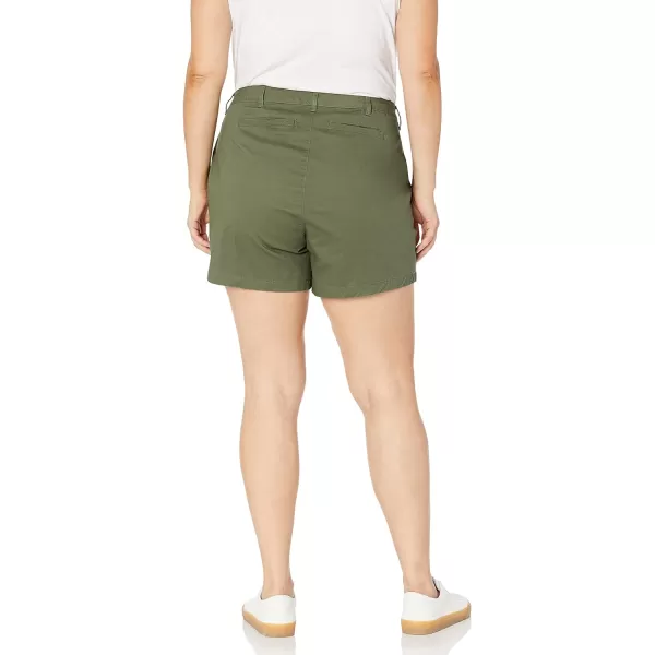 Amazon Essentials Womens 5 Inch Inseam Chino Short Available in Plus SizeOlive