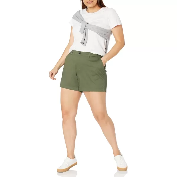 Amazon Essentials Womens 5 Inch Inseam Chino Short Available in Plus SizeOlive