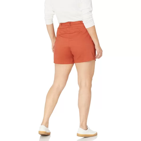 Amazon Essentials Womens 5 Inch Inseam Chino Short Available in Plus SizeRust Orange