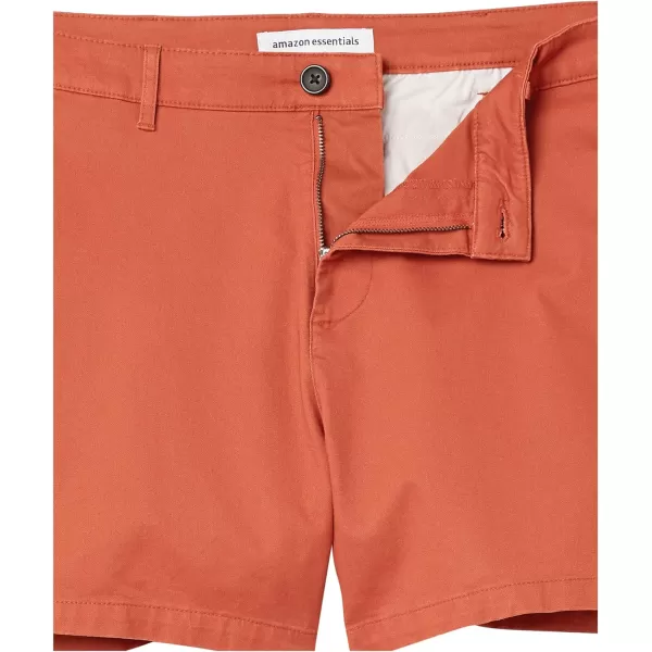 Amazon Essentials Womens 5 Inch Inseam Chino Short Available in Plus SizeRust Orange