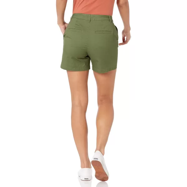 Amazon Essentials Womens 5 Inseam Chino ShortCurvy Olive