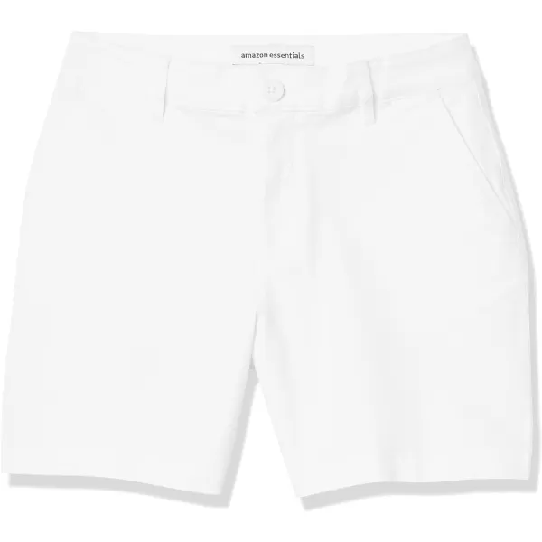 Amazon Essentials Womens 5 Inseam Chino ShortCurvy White