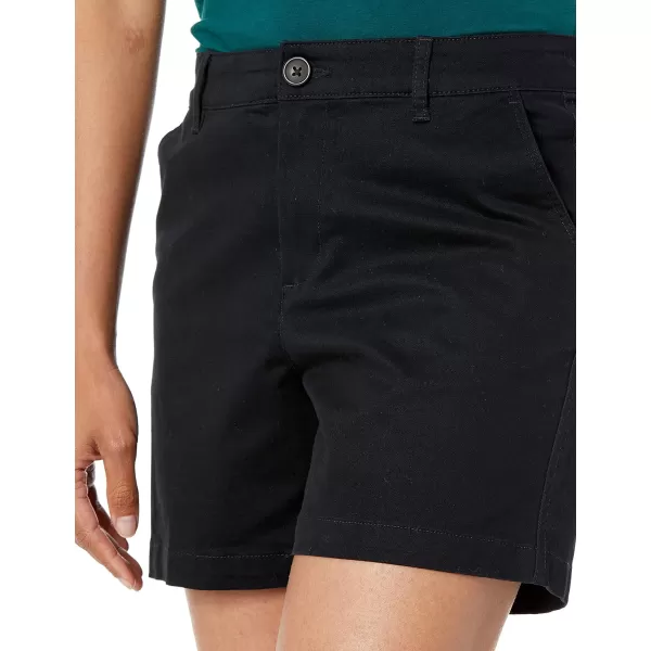 Amazon Essentials Womens 5 Inseam Chino ShortStraight Black