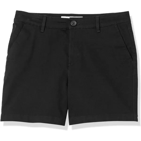 Amazon Essentials Womens 5 Inseam Chino ShortStraight Black