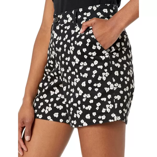 Amazon Essentials Womens 5 Inseam Chino ShortStraight Black Scandi Floral