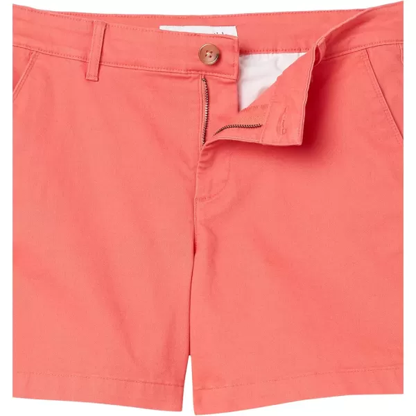 Amazon Essentials Womens 5 Inseam Chino ShortStraight Coral Pink