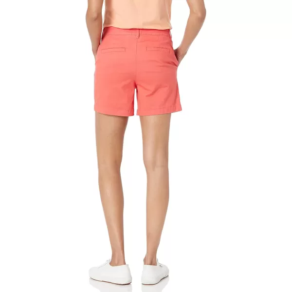 Amazon Essentials Womens 5 Inseam Chino ShortStraight Coral Pink