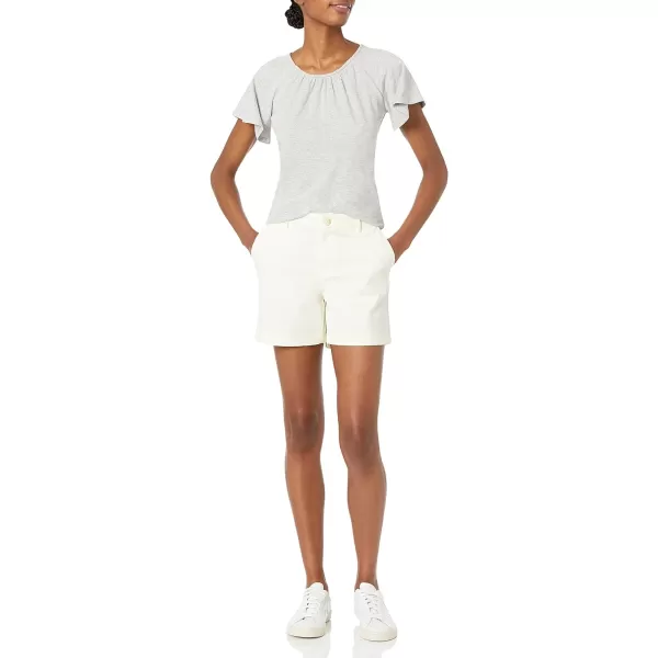 Amazon Essentials Womens 5 Inseam Chino ShortStraight Cream