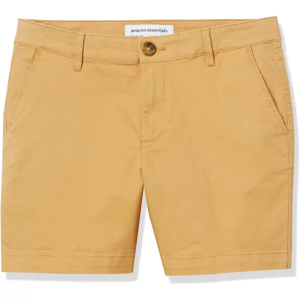 Amazon Essentials Womens 5 Inseam Chino ShortStraight Dark Yellow