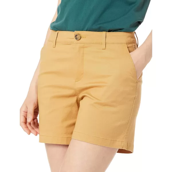 Amazon Essentials Womens 5 Inseam Chino ShortStraight Dark Yellow