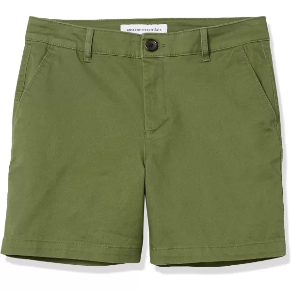 Amazon Essentials Womens 5 Inseam Chino ShortStraight Olive