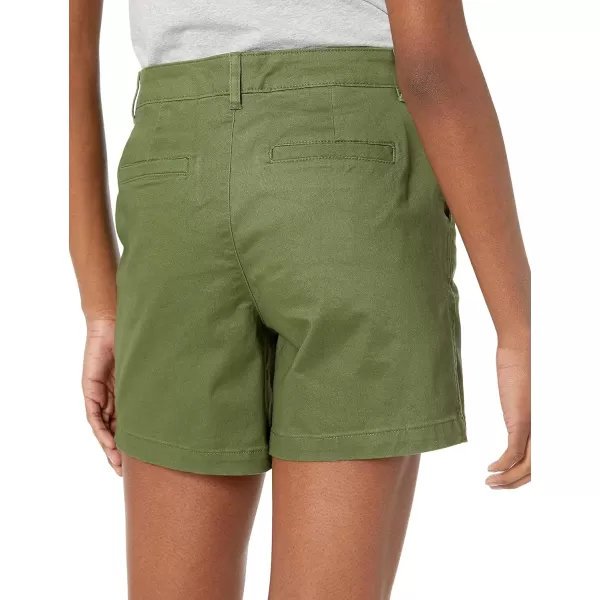 Amazon Essentials Womens 5 Inseam Chino ShortStraight Olive