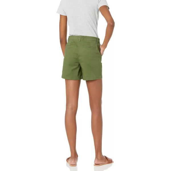 Amazon Essentials Womens 5 Inseam Chino ShortStraight Olive