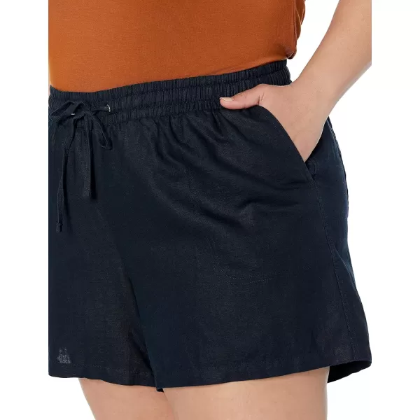 Amazon Essentials Womens 5 Inseam Drawstring Linen Blend Short Available in Plus SizeBlack