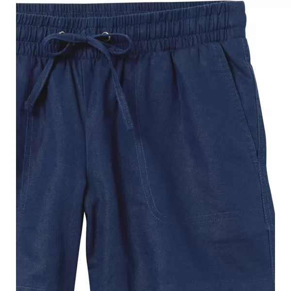 Amazon Essentials Womens 5 Inseam Drawstring Linen Blend Short Available in Plus SizeDark Blue