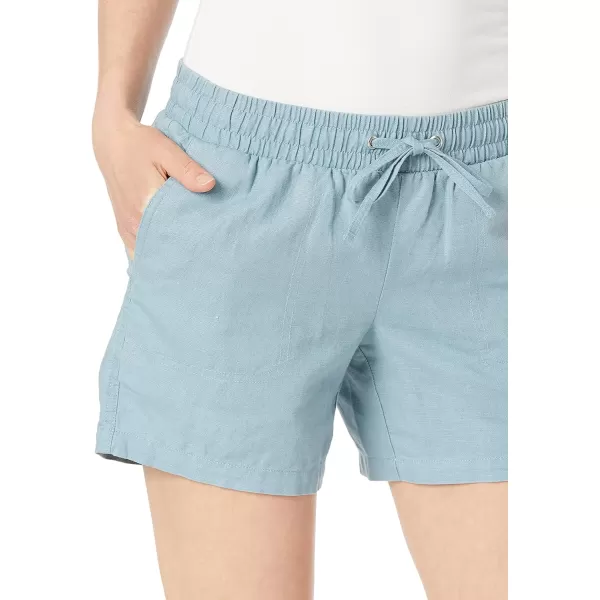 Amazon Essentials Womens 5 Inseam Drawstring Linen Blend Short Available in Plus SizeDusty Blue