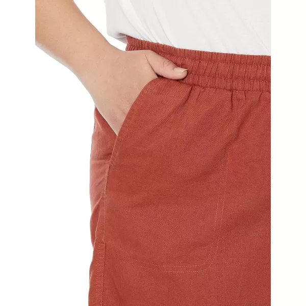 Amazon Essentials Womens 5 Inseam Drawstring Linen Blend Short Available in Plus SizeTerracotta